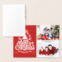 Merry Christmas lettering typography family photo