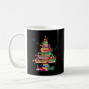 Merry Christmas Library Tree Coffee Mug