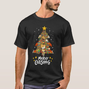 Merry Christmas Library Tree Cute Book Librarian T-Shirt