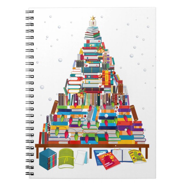 Merry Christmas Library Tree Gift For Book Lover (Front)