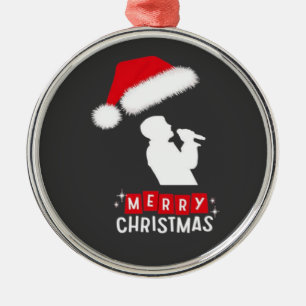 Merry Christmas Library Tree Metal Ornament