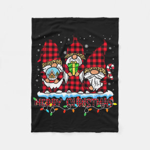 Merry Christmas Light Cute Gnome Family Matching G Fleece Blanket