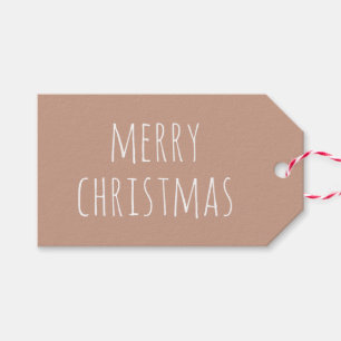 Merry Christmas   Light Terracotta Cute Minimalist Gift Tags