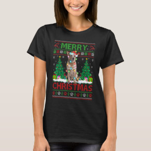 Merry Christmas Lighting Ugly Australian Cattle Ch T-Shirt
