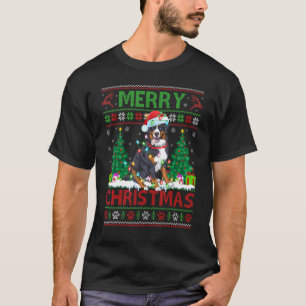 Merry Christmas Lighting Ugly Bernese Mountain Chr T-Shirt