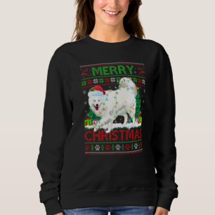 Merry Christmas Lighting Ugly Samoyed Christmas Sweatshirt