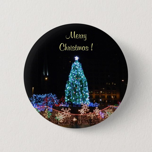 Merry Christmas Lights Button (Front)