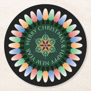 Merry Christmas Lights Coasters