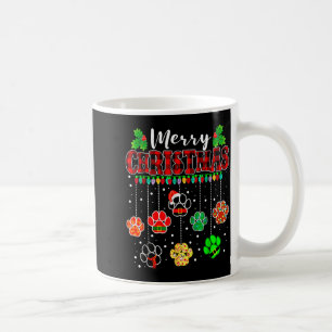 Merry Christmas Lights Dog Paw Xmas  Coffee Mug