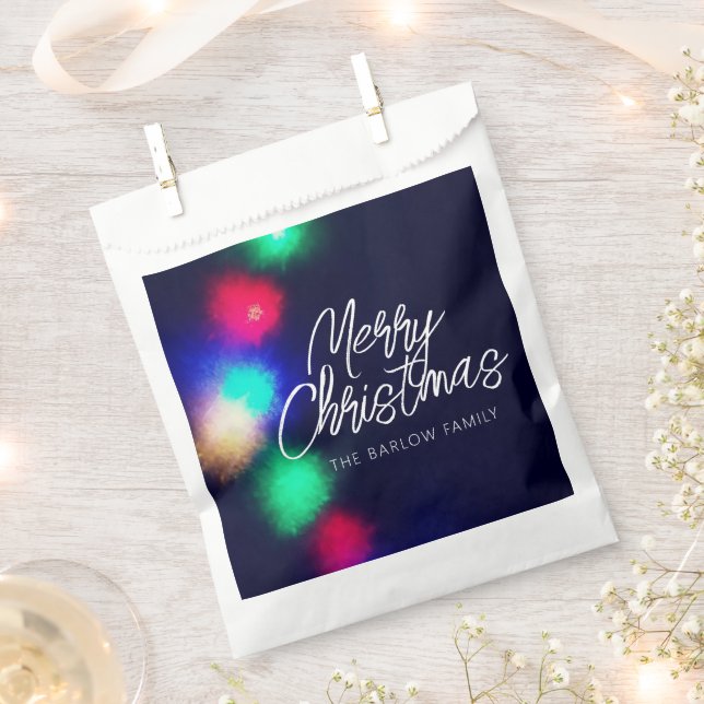 Merry Christmas Lights Favour Bag (Clipped)