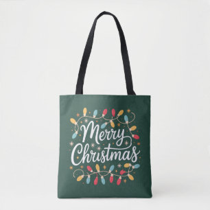 Merry Christmas Lights Funny Xmas Holiday Tote Bag