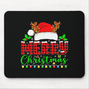 Merry Christmas Lights Funny Xmas Pjs Men Women Fa Mouse Pad