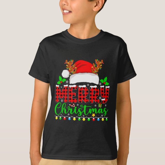 Merry Christmas Lights Funny Xmas Pjs Men Women Fa T-Shirt (Front)