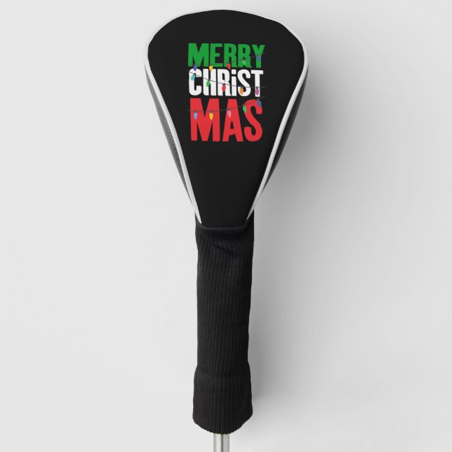 Merry Christmas Lights Golf Head Cover (Front)