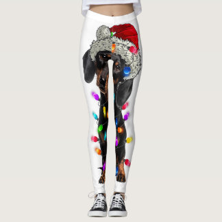 Merry Christmas Lights Palm Tree Beach Xmas Pajama Leggings