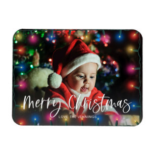 Merry Christmas Lights Photo Magnet