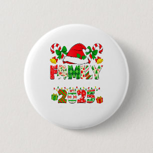 Merry Christmas Lights Red Santa Hat Xmas Family M 6 Cm Round Badge