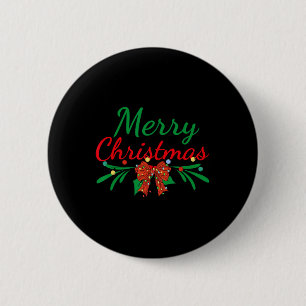 Merry Christmas Lights Red Santa Hat Xmas Family M 6 Cm Round Badge