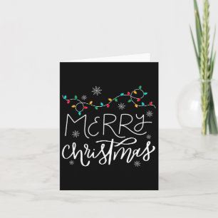 Merry Christmas Lights Red Santa Hat Xmas Family M Card