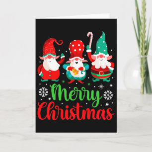 Merry Christmas Lights Red Santa Hat Xmas Family M Card