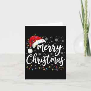 Merry Christmas Lights Red Santa Hat Xmas Family M Card