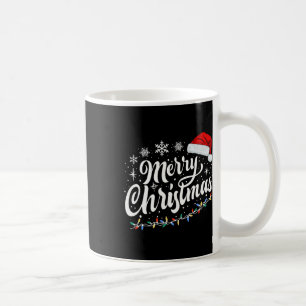 Merry Christmas Lights Red Santa Hat Xmas Family M Coffee Mug
