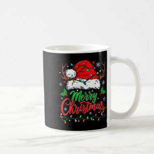 Merry Christmas Lights Red Santa Hat Xmas Family M Coffee Mug