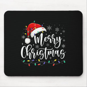 Merry Christmas Lights Red Santa Hat Xmas Family M Mouse Pad