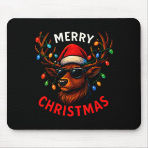 Merry Christmas Lights Reindeer Xmas Family Men Wo Mouse Pad