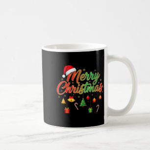 Merry Christmas Lights Santa Hat Family Matching T Coffee Mug