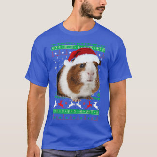 Merry Christmas Lights Santa Hat GuineaPig Christm T-Shirt