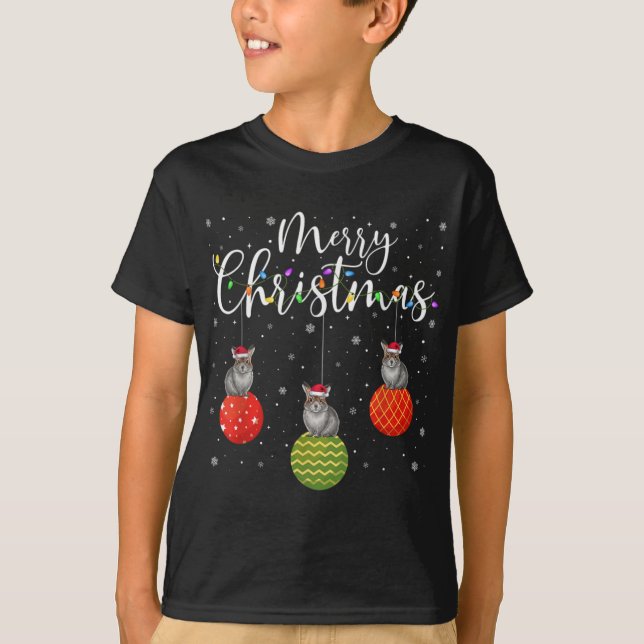 Merry Christmas Lights Santa Hat Ka Ugly Xmas T Sh T-Shirt (Front)