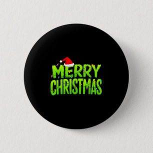 Merry Christmas Lights Santa Hat Pajamas Xmas Humo 6 Cm Round Badge