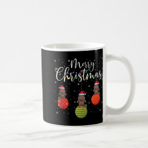 Merry Christmas Lights Santa Hat Platypus Ugly Xma Coffee Mug