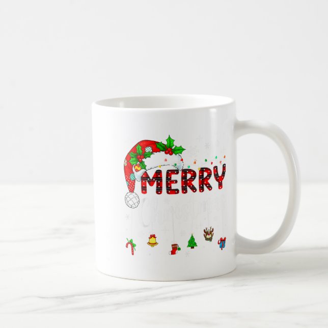 Merry Christmas Lights Santa Hat Xmas Family Match Coffee Mug (Right)
