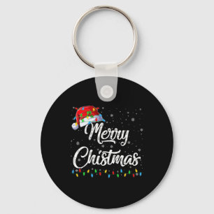 Merry Christmas Lights Santa Hat Xmas Family Men W Key Ring