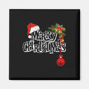 Merry Christmas Lights Santa Hat Xmas Family Men W Magnet