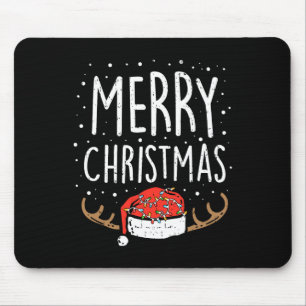 Merry Christmas Lights Santa Hat Xmas Family Men W Mouse Pad