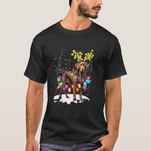 Merry Christmas Lights Santa Labrador Retriever Do T-Shirt