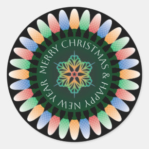 Merry Christmas Lights Stickers