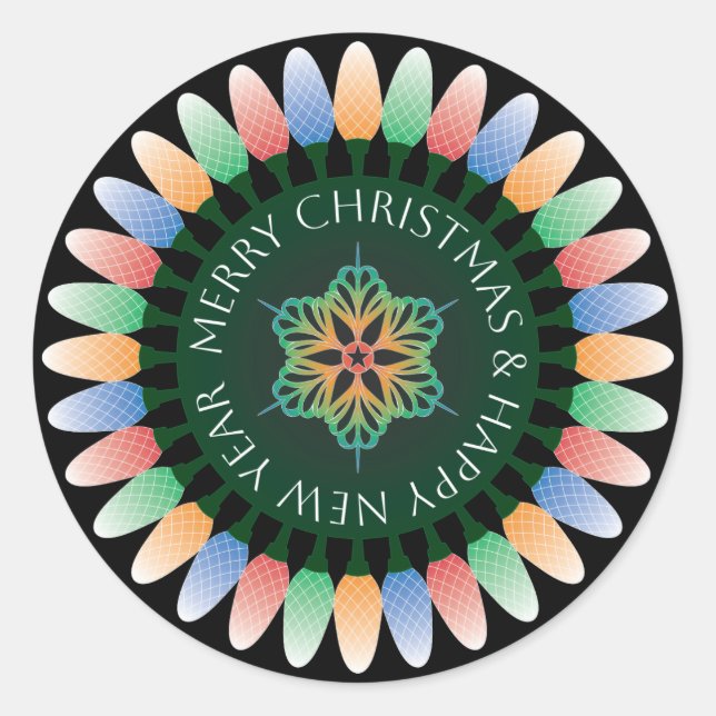 Merry Christmas Lights Stickers (Front)