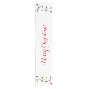 Merry Christmas Lights Table Runner