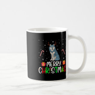 Merry Christmas Lights Wolf Reindeer Hat Xmas Pjs Coffee Mug