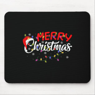 Merry Christmas Lights Xmas Family Funny Christmas Mouse Pad