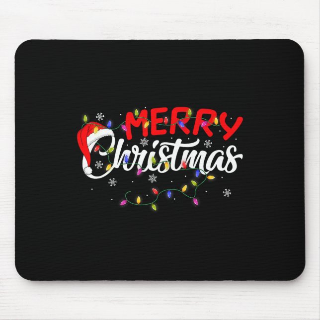 Merry Christmas Lights Xmas Family Funny Christmas Mouse Pad (Front)