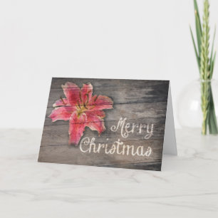 Merry Christmas Lily on Barnboard Holiday Card