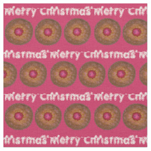 Merry Christmas Linzer Torte Cookie Holiday Baking Fabric