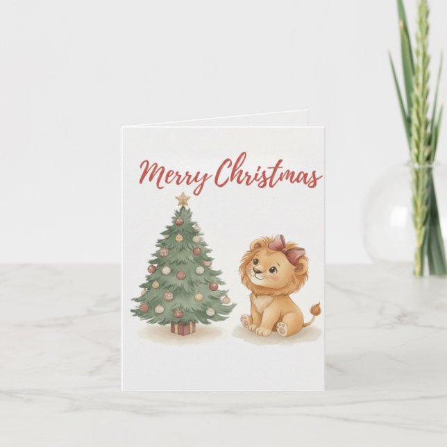 Merry Christmas Lion Card Tradition Treasures (Front)
