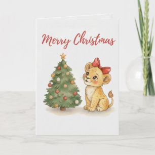 Merry Christmas Lion Cub Card