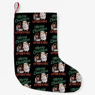 Merry Christmas Litters Full Cat Litter Box Xmas Small Christmas Stocking